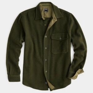 Todd Snyder Italian Virgin Wool Boucle Overshirt  Olive Green Men Size XL